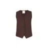 Salanida Women's Brown Galante Knitted Merino Waistcoat Chocolate In Brown