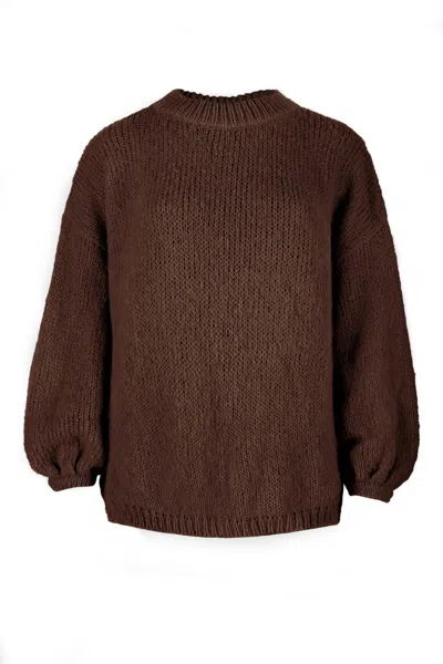 Salanida Women's Brown Melody Soft Mohair Jumper Chocolate
