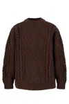 Salanida Women's Brown Nonna Cable-knit Merino Sweater Choco In Brown