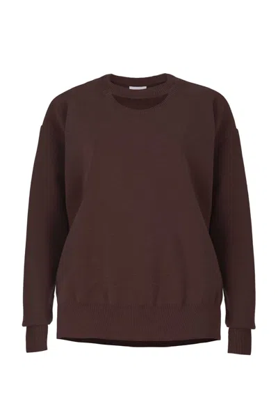 Salanida Women's Brown Rotondo 100% Merino Jumper Chocolate