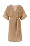 Salanida Women's Brown Sole Wrap Dress Caramel In Brown
