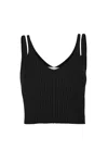 Salanida Women's Donna Ribbed Crop Top Black In Black