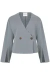 Salanida Women's Galante Knitted 100% Merino Blazer Light Grey In Gray