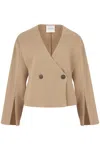 Salanida Women's Gold Galante Knitted 100% Merino Blazer Beige In Brown
