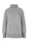Salanida Women's Grey Morbido Merino Wool Turtleneck In Gray