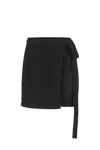 Salanida Women's Mare 100% Linen Wrap Skirt Black In Black