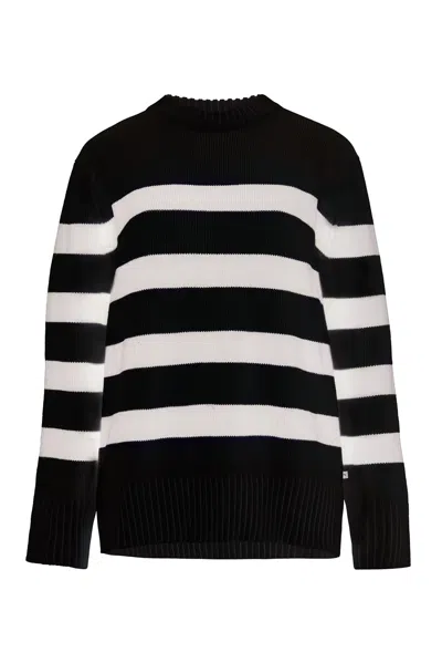 Salanida Women's Marina Striped 100% Merino Jumper Black & White