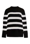 Salanida Women's Marina Striped Merino Sweater Black In Black