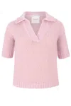 Salanida Women's Melody Mohair Polo Top Pink In Pink