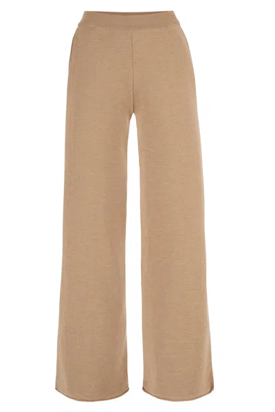 Salanida Women's Neutrals Bene Merino Wide Pants Beige