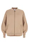 Salanida Women's Neutrals Onda 100% Merino Bomber Jacket Beige In Brown