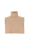 Salanida Women's Neutrals Punto 100% Merino Bib Neck Beige In Sand