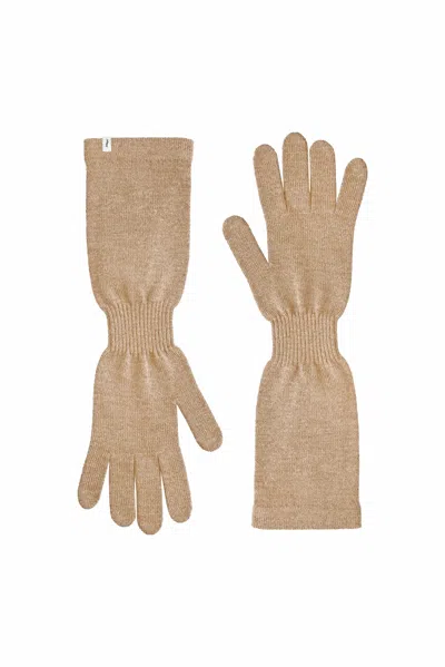 Salanida Women's Neutrals Via 100% Merino Gloves Beige In Sand