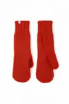 Salanida Women's Nonna 100% Merino Mittens Red In Red