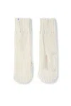 Salanida Women's Nonna 100% Merino Mittens White In White