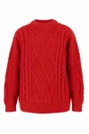 Salanida Women's Nonna Cable-knit 100% Merino Sweater Red In Red