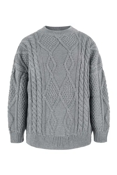 Salanida Women's Nonna Cable-knit Merino Sweater Grey In Gray