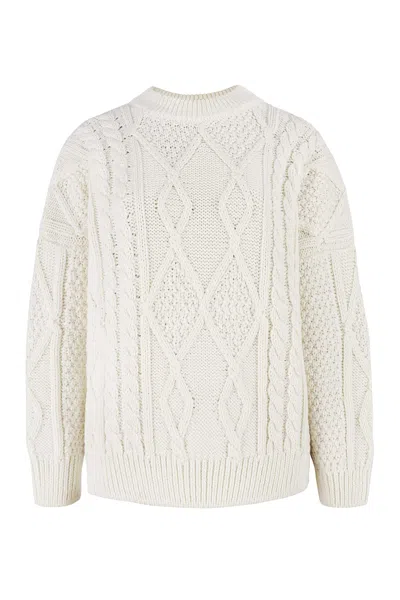 Salanida Women's Nonna Cable-knit Merino Sweater White