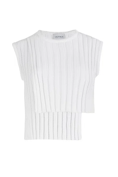 Salanida Women's Nuovo Organic Cotton Asymmetric Top White