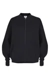 Salanida Women's Onda 100% Merino Bomber Jacket Black In Black
