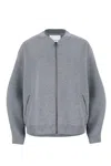 Salanida Women's Onda 100% Merino Bomber Jacket Light Grey In Gray