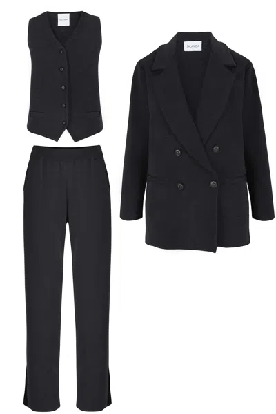 Salanida Women's Ora, Forza & Galante 100% Merino Co-ord In Black
