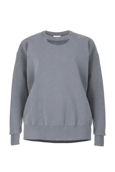 Salanida Women's Rotondo 100% Merino Jumper Light Grey In Gray