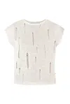 Salanida Women's Terra Distressed Linen Top White In White