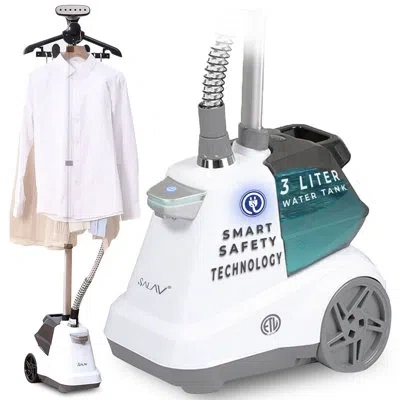 Salav Intelligent Step On Commercial Garment Steamer With Smart Safety Automatic Shut-off & Empty Water Ta In White