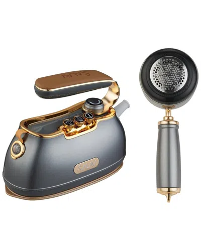 Salav Retro Edition Duopress Handheld Steamer + Iron And Fabric Shaver + Lint Roller Set In Gray