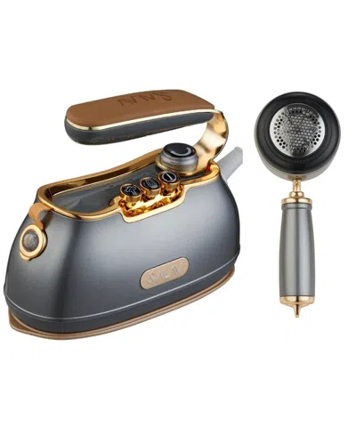 Salav Retro Edition Duopress Handheld Steamer Iron And Fabric Shaver Lint Roller Set Titanium