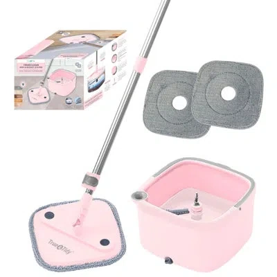 Salav True & Tidy Trueclean Deluxe Spin Mop And Bucket Set In Rose