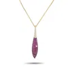 Salavetti 18k Rose Gold 0.25ct Diamond And Sapphire Pendant Necklace Sv04-081925 In Purple