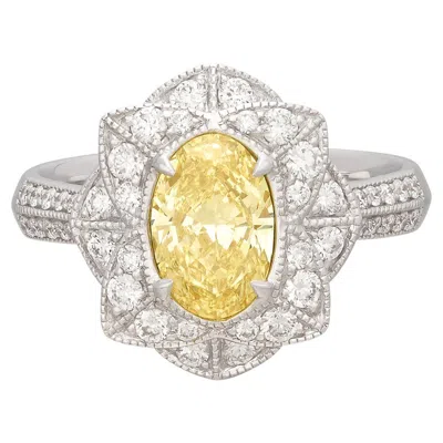 Pre-owned Salavetti Fancy Yellow 1.35-ct. Oval Diamond Ring