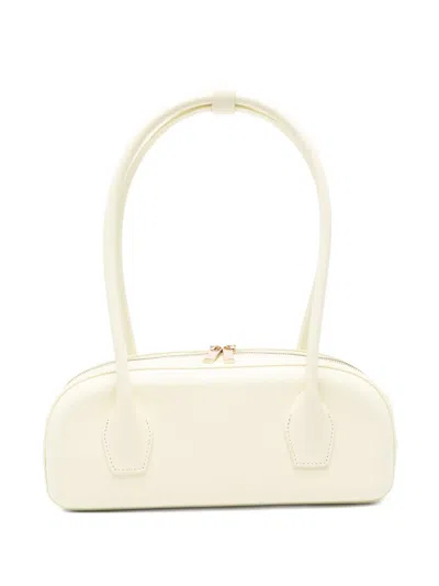 Salce Bianca Top-zip Shoulder Bag In White