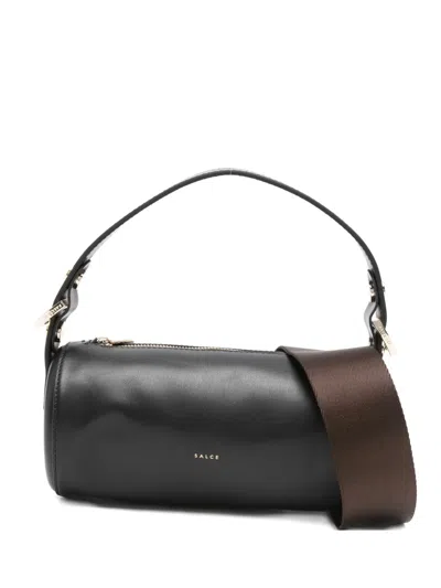 Salce Cylinder Zipped Mini Bag In Black