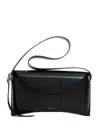 Salce Buckle Aida Leather Satchel In Black