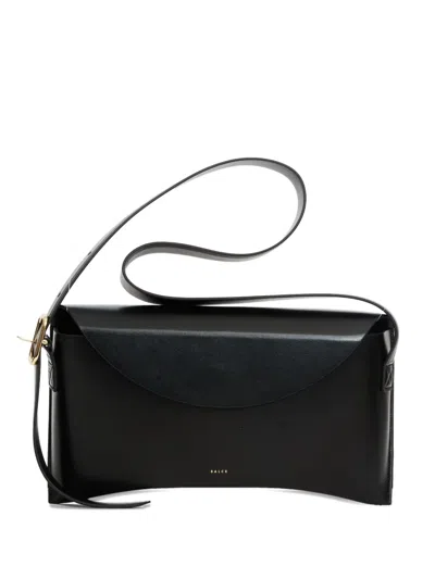 Salce Flap Leather Satchel In Black