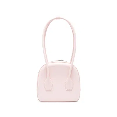 Salce Leather Rounded Shoulder Bag In Pink