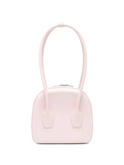 Salce Leather Rounded Shoulder Bag In Yellow