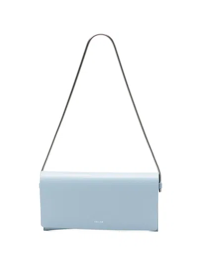 Salce Logo-detail Clutch Bag In Blue
