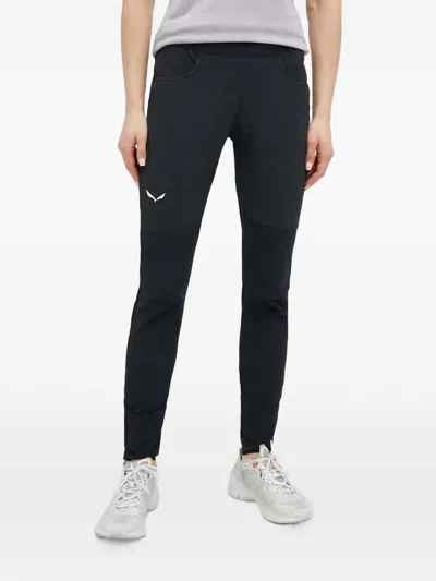 Salewa Agner Panelled-design Performance Leggings In Black