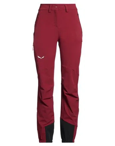 Salewa Agner Woman Pants Brick Size 12 Recycled Polyamide, Polyester, Elastane, Polyamide In Red