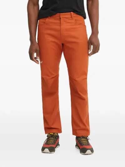 Salewa Agner Zip-pockets Performance Trousers In Orange