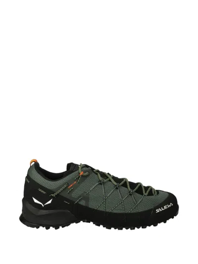 Salewa Criss-cross Lace-up Performance Footwear In Green