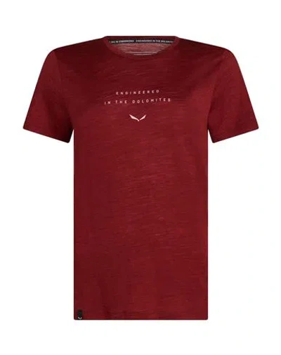 Salewa Eagle Woman T-shirt Brick Size 12 Wool, Polyamide In Multi