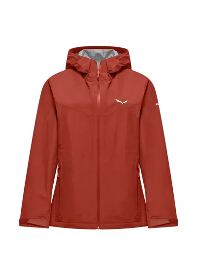Salewa Hooded Lightweight Jacket In Red