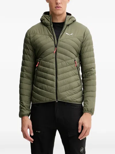 Salewa Hooded Padded Jacket In Green