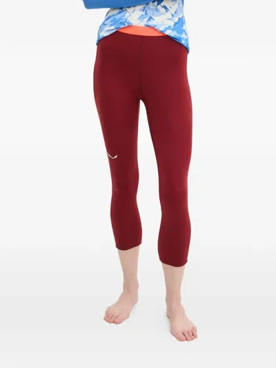 Salewa Logo-detail Leggings In Red
