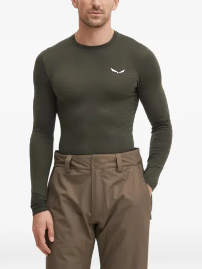 Salewa Long-sleeve Logo Top In Green
